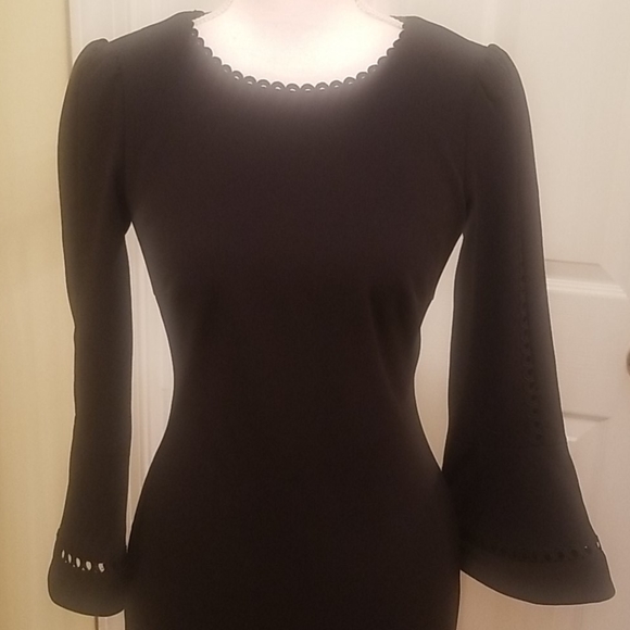 Black Calvin Klein bell sleeve dress 2 - Picture 2 of 5
